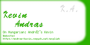 kevin andras business card